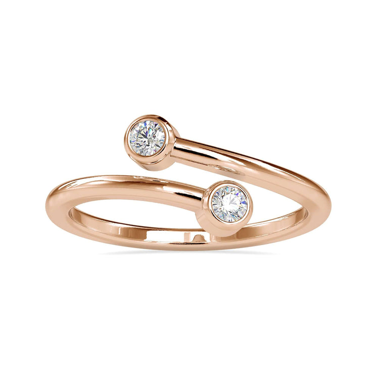 Bypass wedding band with round cut lab grown diamonds.
