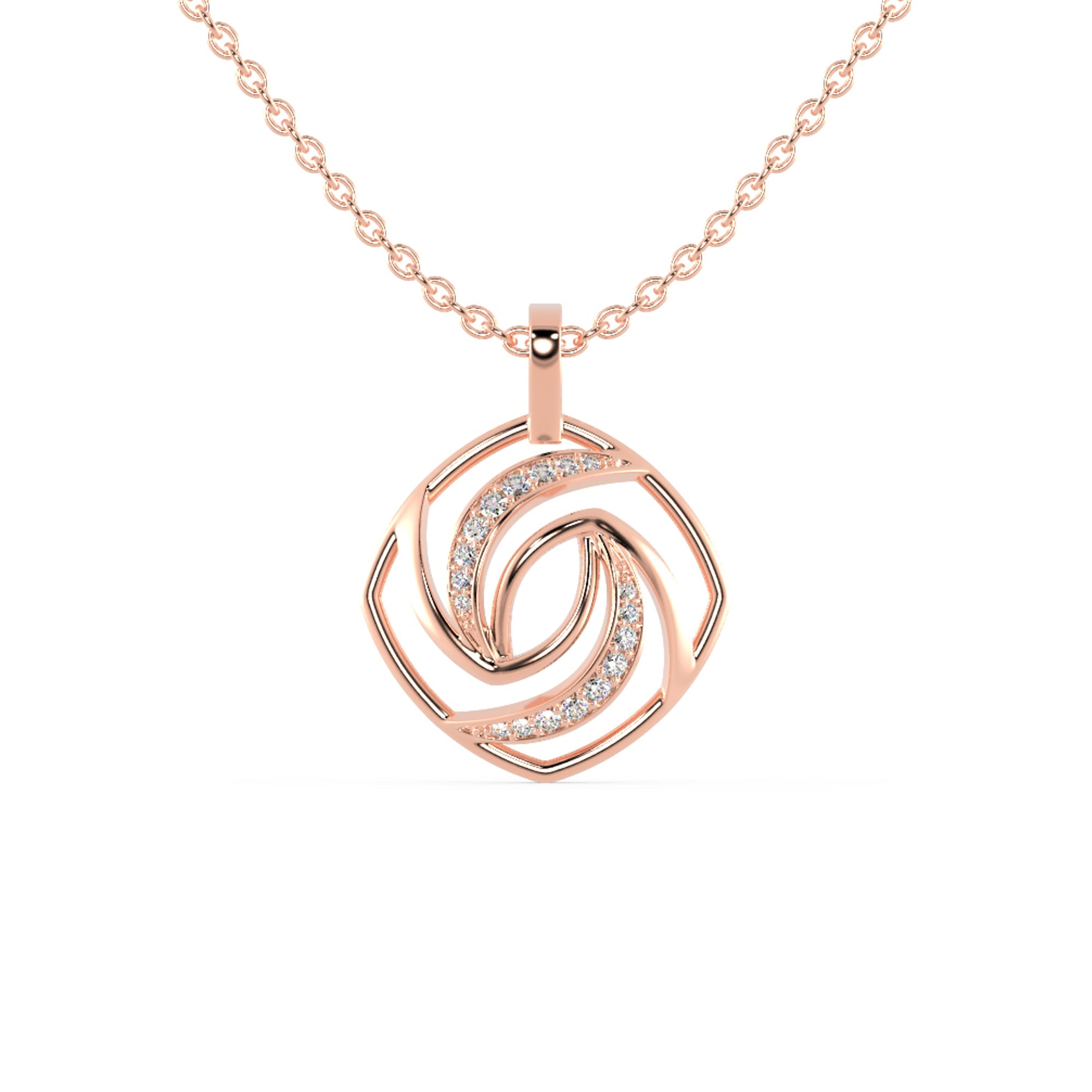 rose gold wedding pendant- diamondrensu