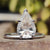 Pear moissanite engagement ring with an elegant upside down engagement ring design.