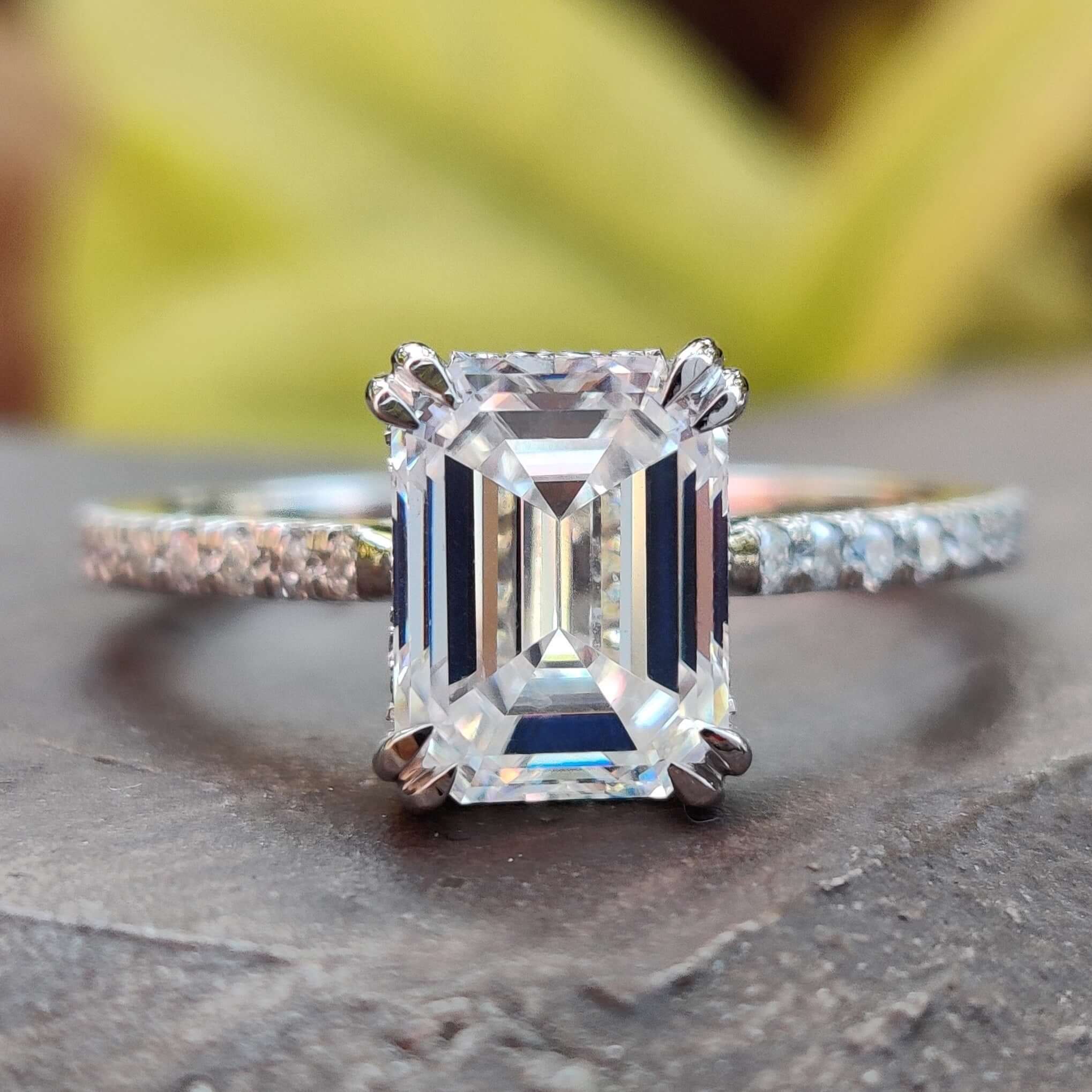 Emerald cut moissanite ring emerald cut ring.