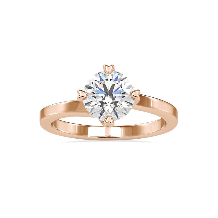 Customise engagement ring with round diamond setting.
