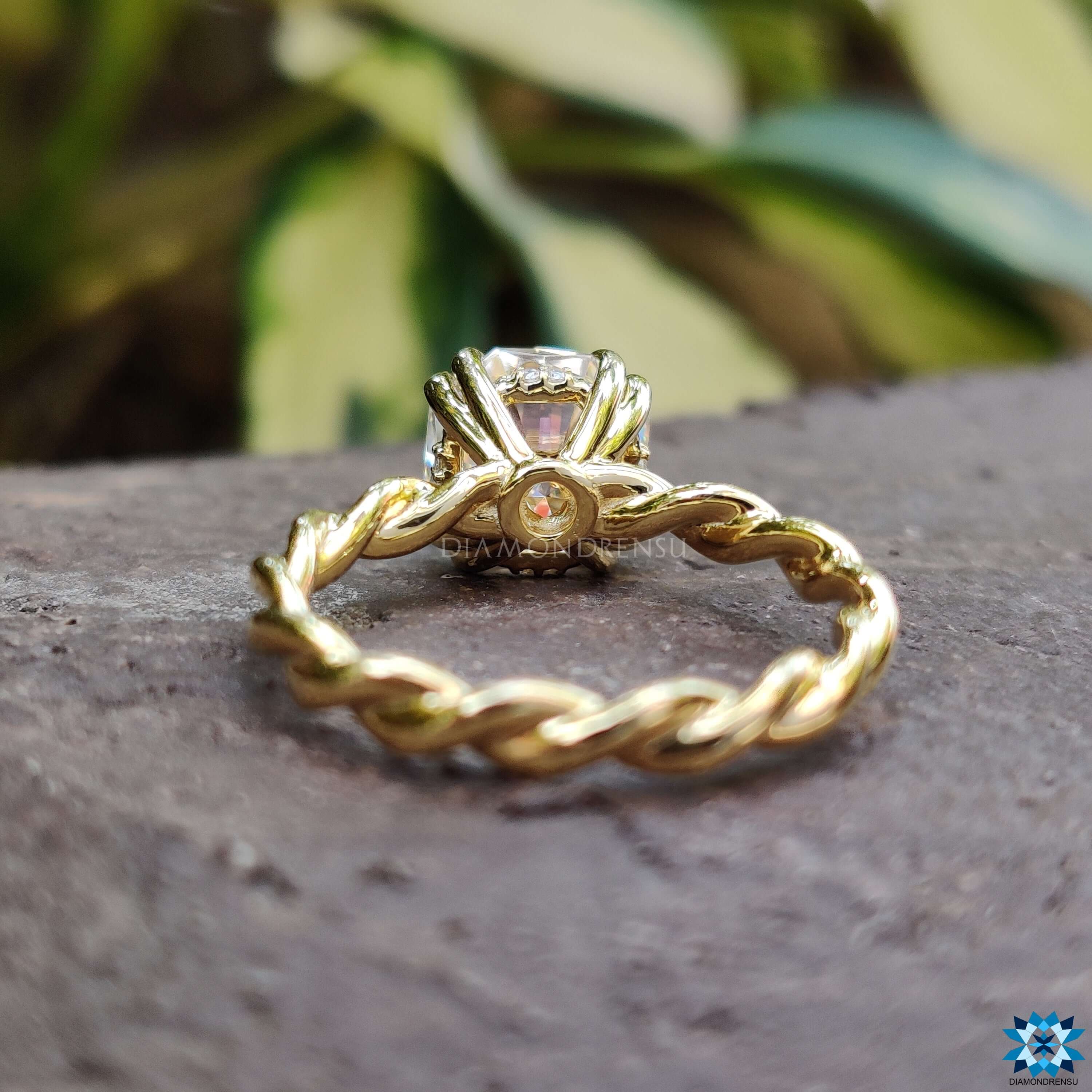 Yellow Gold Engagement Ring with a warm finish.