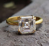 Asscher cut engagement ring moissanite ring handmade jewellery diamondrensu UK ring tapered shank ring
