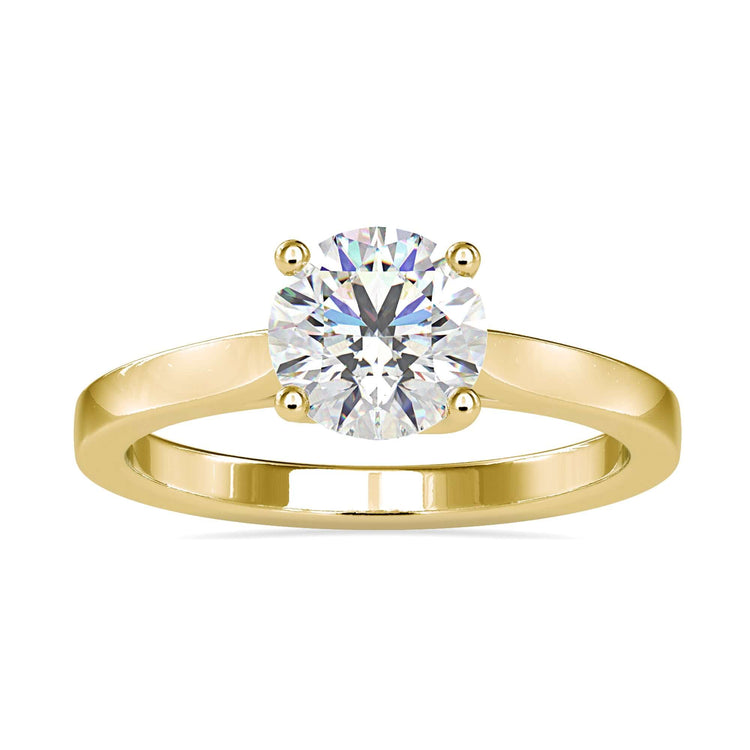 UK engagement ring with handmade round diamond solitaire.
