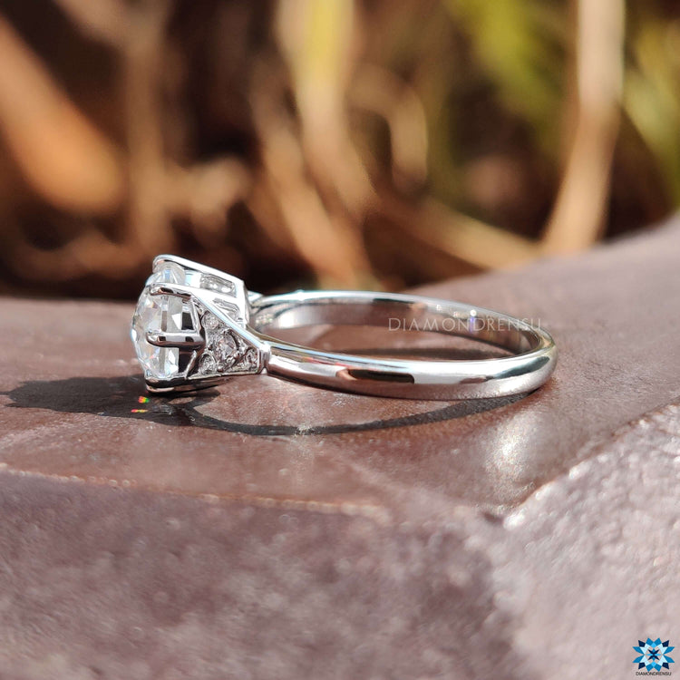 Muse setting moissanite ring.
