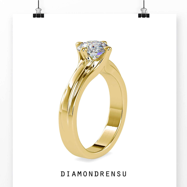 White gold engagement ring with customised solitaire setting.
