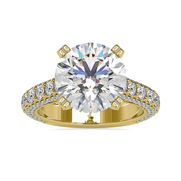 Diamondrensu UK engagement ring with multi row pave setting.
