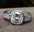 3 Stone Ring with a stunning 3 stone moissanite ring design.