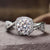 Halo engagement ring round brilliant cut ring
