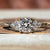 Diamond engagement ring featuring a stunning round cut design with Lab Grown Diamond and a classic tapered shank ring.
