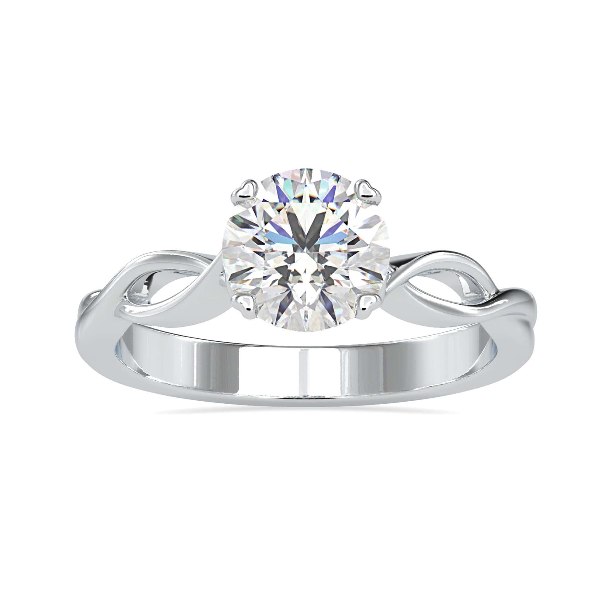 2 carat round solitaire diamond ring featuring radiant brilliance.
