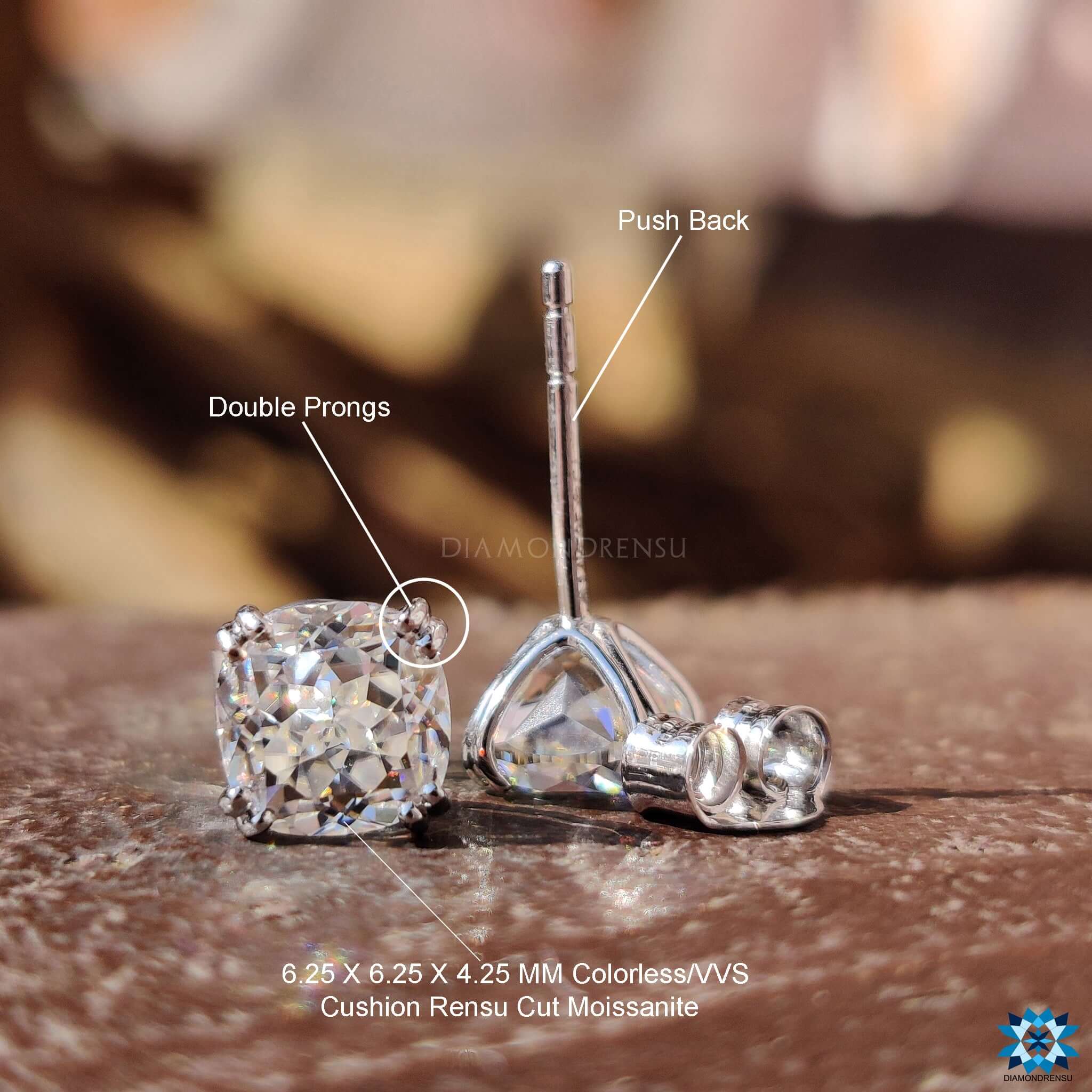 moissanite earrings - diamondrensu