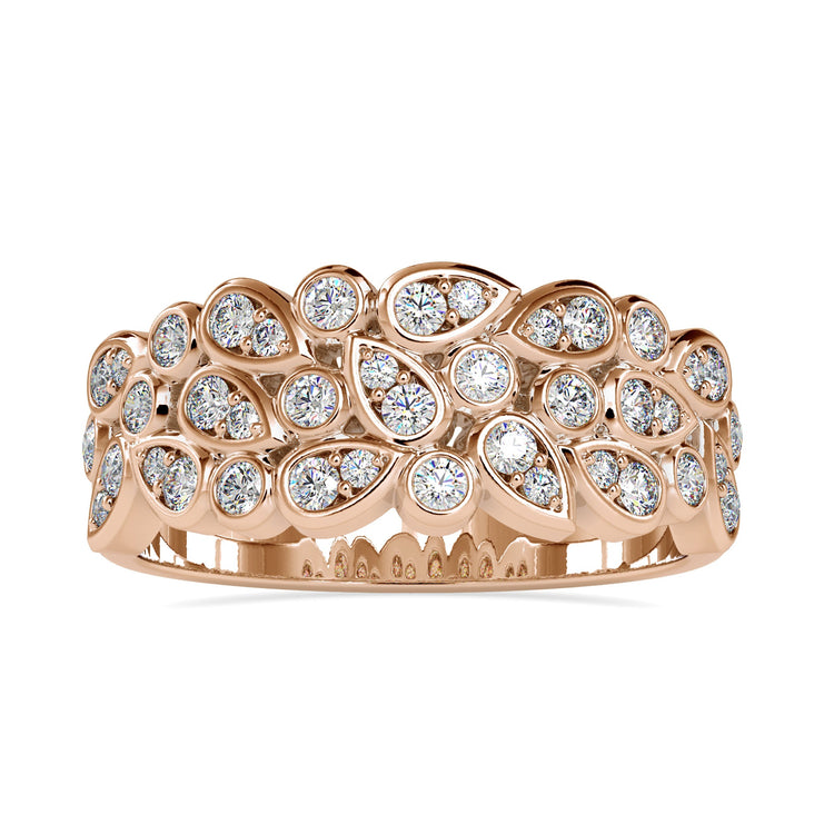 Lab grown diamond wedding band in gold finish.
