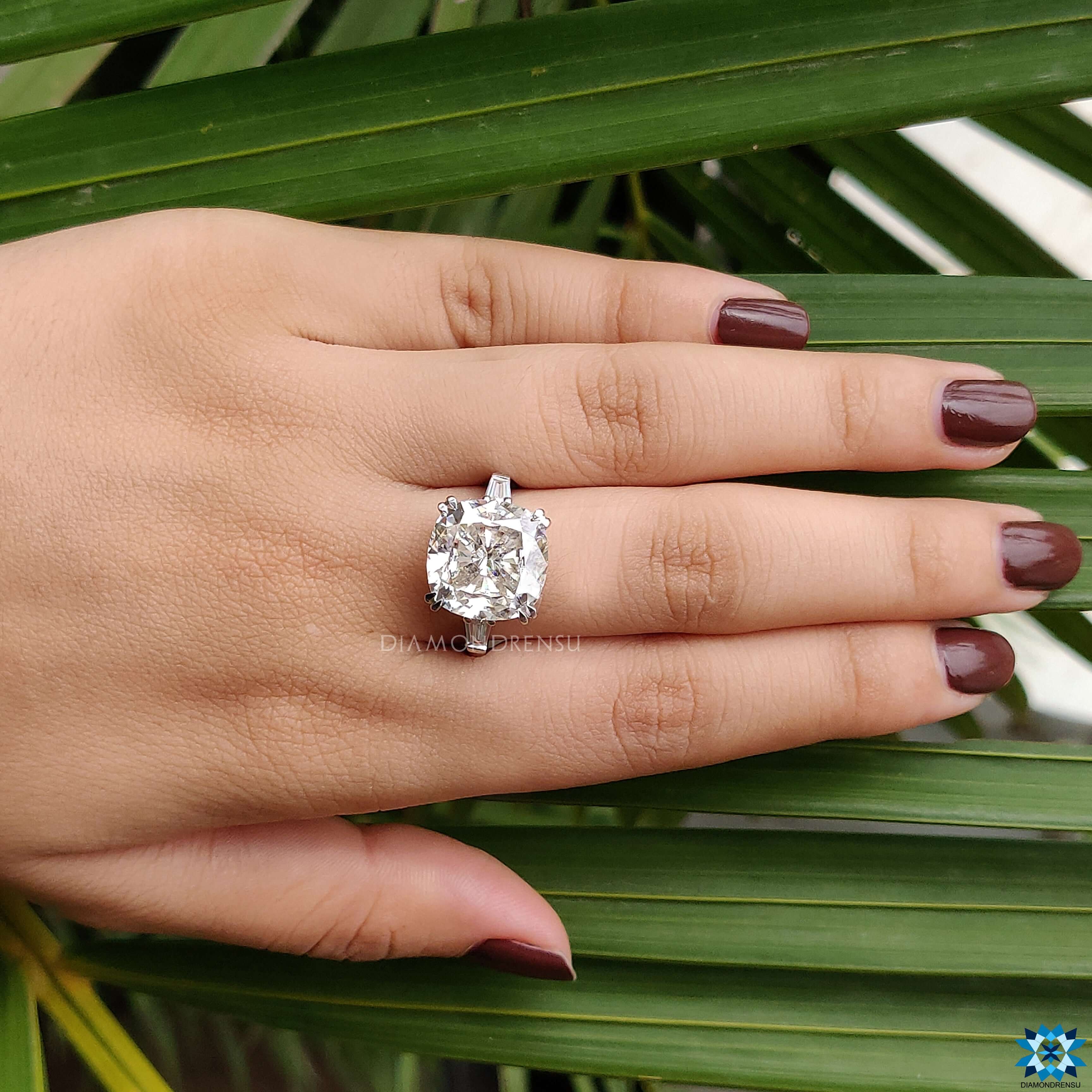 Shop to buy moissanite ring featuring a stunning 3 stone moissanite design.