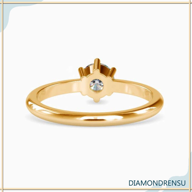 Rose gold engagement ring featuring custom round diamond solitaire.
