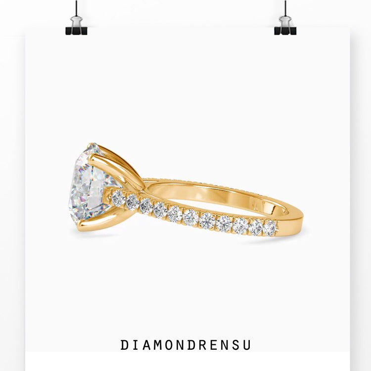 UK diamond ring designed with lab grown diamonds and expert work.
