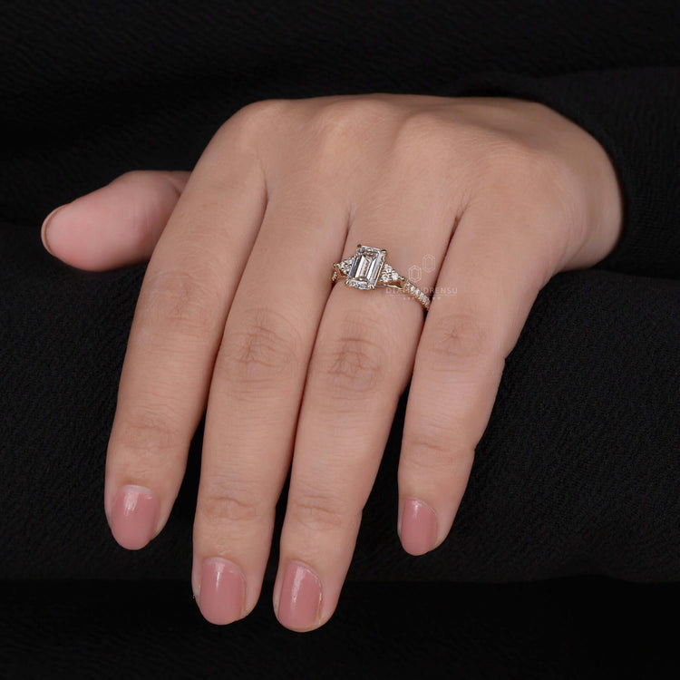 Engagement ring with pave setting, a symbol of elegance.
