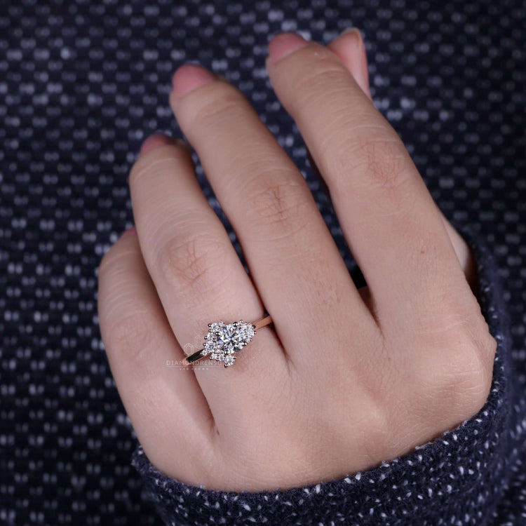 Classic cluster diamond engagement ring for timeless style.