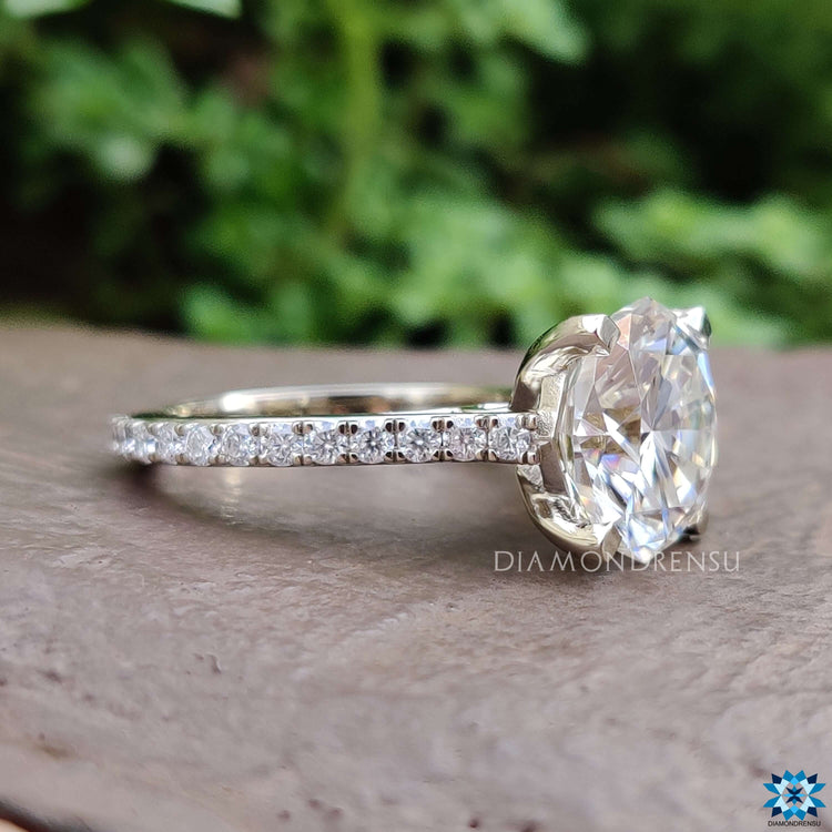 Handmade engagement ring with hidden infinity design.
