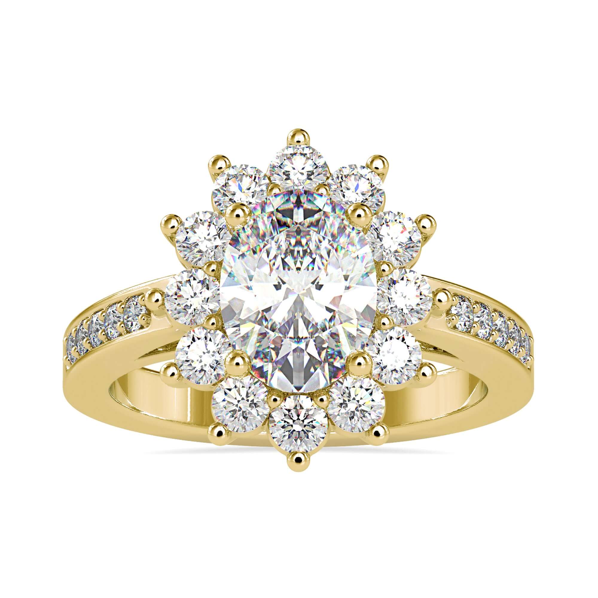 Halo cluster ring showcasing dazzling diamonds in a vintage-inspired setting.
