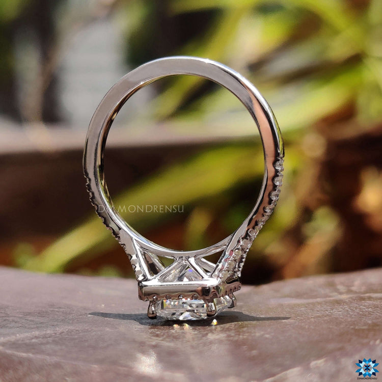 Handmade princess cut engagement ring.