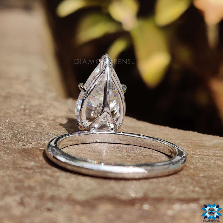 Moissanite for engagement ring with a pear moissanite engagement ring for stunning sparkle.