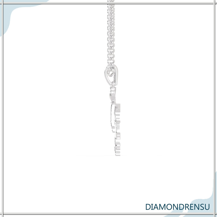 Designer gold pendant with graceful dancing angel shape.
