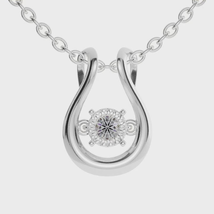 Unique diamond pendant with round prong setting, crafted in UK.