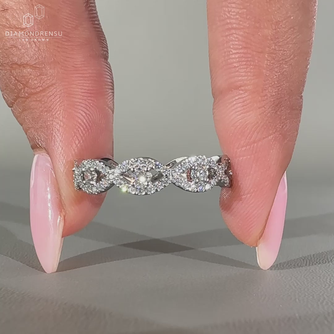 Eternity wedding band crafted in white gold.
