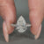 Pear shaped diamond ring crafted in white gold engagement ring.
