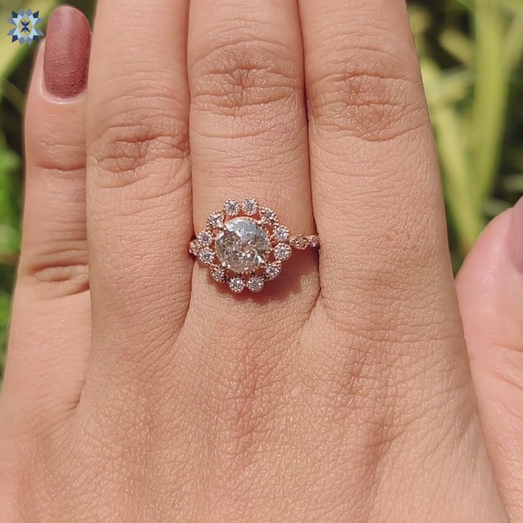 Handmade jewelry ring with 4 prong setting.
