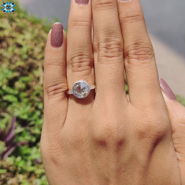Diamondrensu UK milgrain bezel engagement ring.
