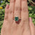 Vintage Style Engagement Ring, 3.30 CT Radiant Cut Green Moissanite Ring