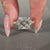 Seven stone ring with tapered shank band design.