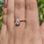 Handmade jewelry ring with spear cut moissanite.