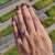 Handmade ring emerald ring engagement moissanite engagement ring set
