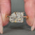 Pear Cut Diamond set with radiant diamond in claw prong setting.