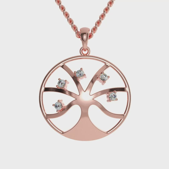 Diamondrensu UK pendant inspired by the tree of life motif.