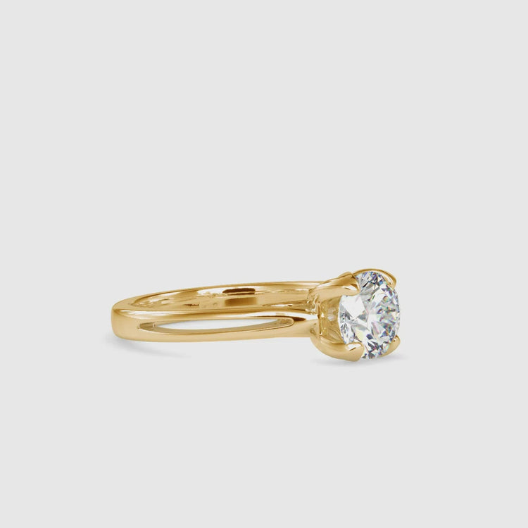 Lab grown diamond ring with tulip style solitaire setting.
