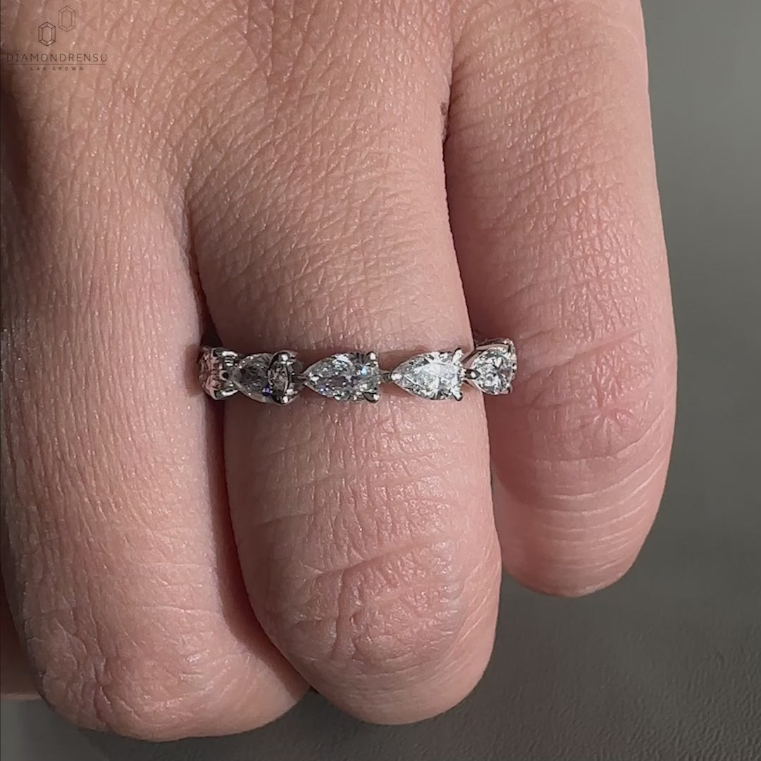 pear lab grown diamond band