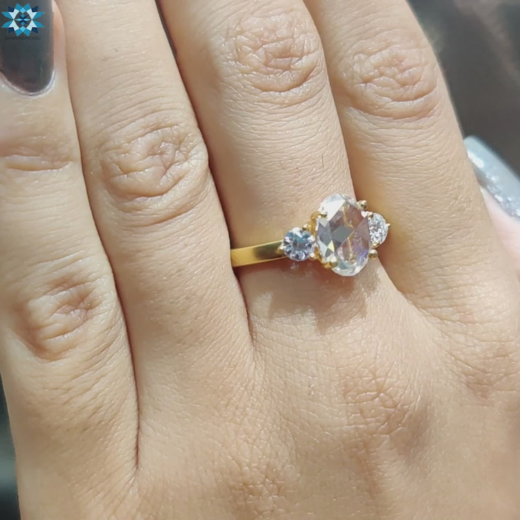 Vintage inspired engagement ring with rose and European cuts.
