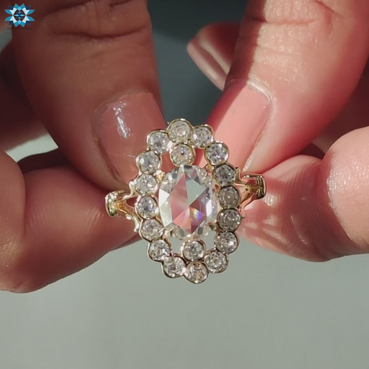 Oval rose cut moissanite ring by Diamondrensu UK.
