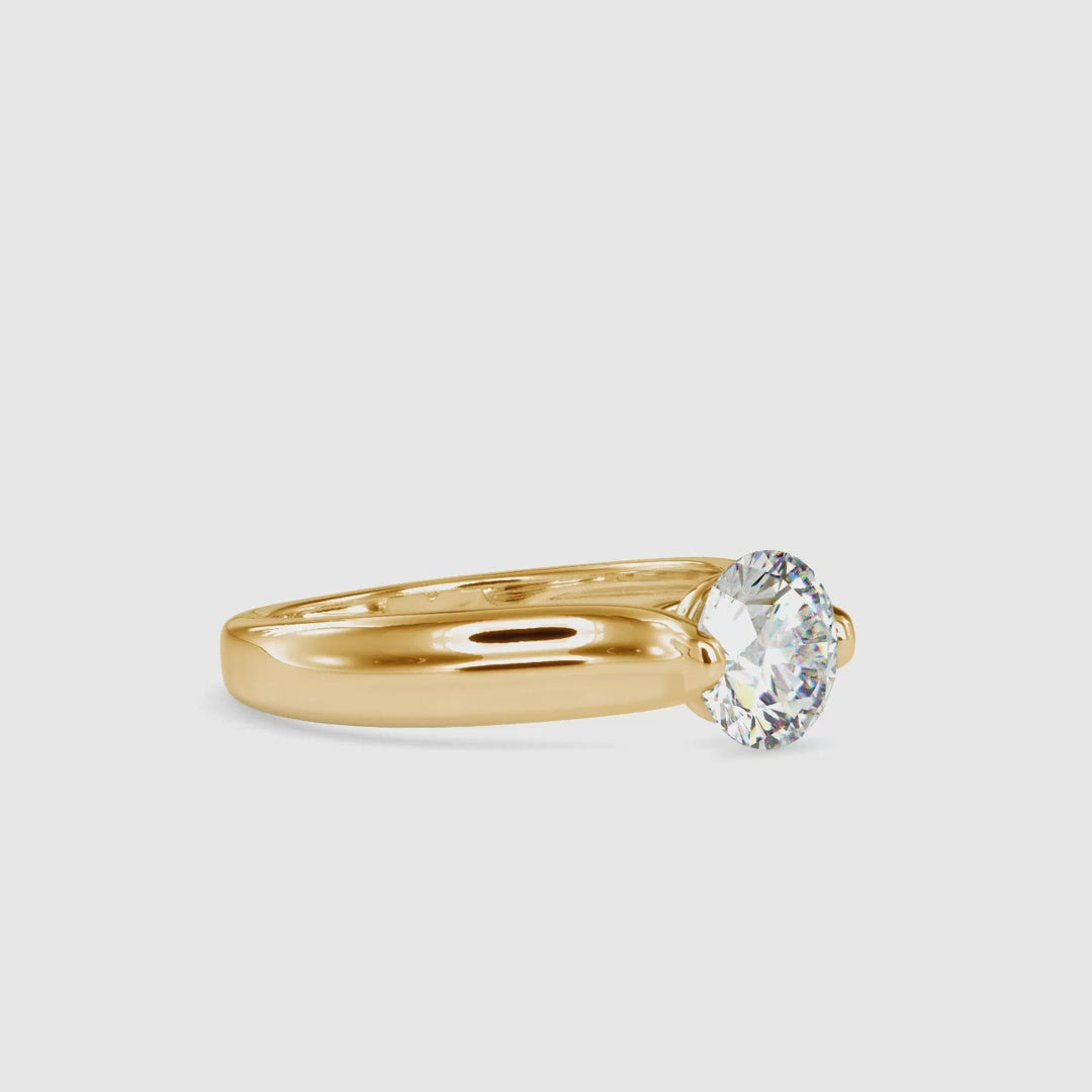 Diamond tension set ring featuring a lab grown diamond.

