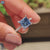 Royal Dark Blue Princess Cut Ring