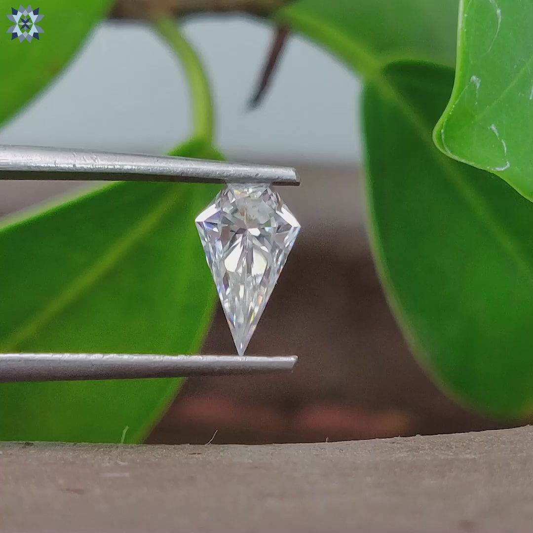 Unique and Unusual 0.93 CT Spear Cut Colorless Loose Moissanite