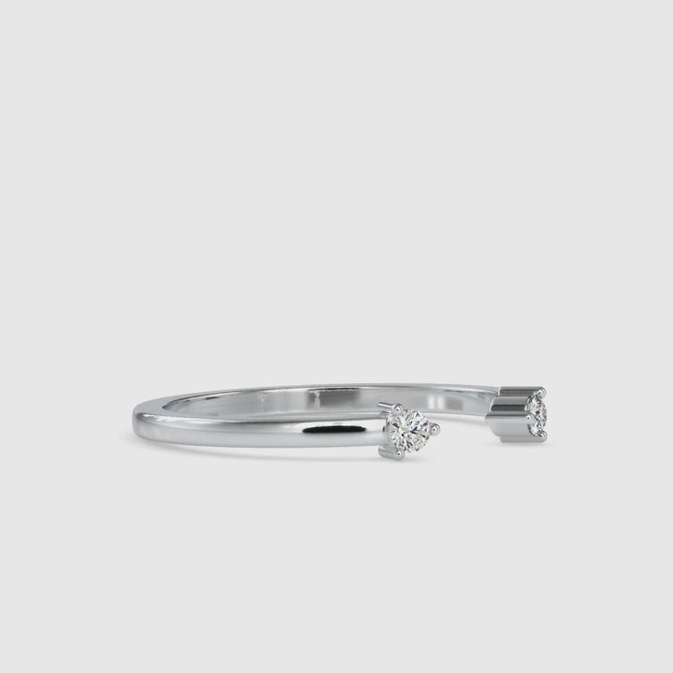 Handmade jewellery open gap ring with lab grown diamonds.
