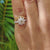 Tapered Pave Cluster Halo 1.00 TW Round Moissanite Wedding Set