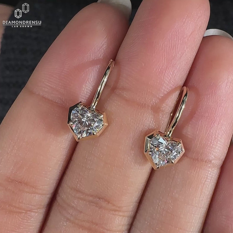 1 carat heart shaped diamond earrings.