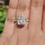 Compass Setting Cushion Moissanite Halo Engagement Ring