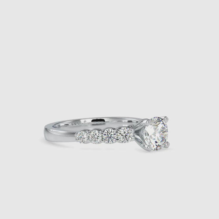 IGI certified lab grown diamond ring with designer pave setting.
